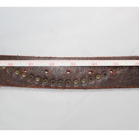Black & Brown London vintage 90s leather bling rodeo studded floral belt Small - Picture 6 of 7